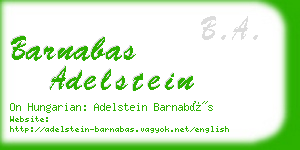 barnabas adelstein business card